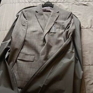 Jos. A. Bank Gray Plaid 2-Piece Men's Suit